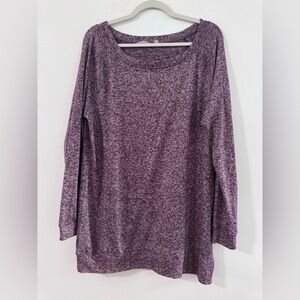 Athleta Heathered Burgundy Long Sleeve Stretch Lightweight Sweater